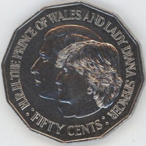 Australie 50 Cents 1981 Mariage royal (ss-vz)