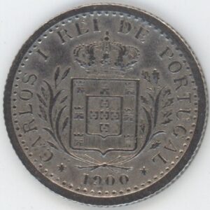 Portugal 100 Réis 1900 Charles Ier (ss)
