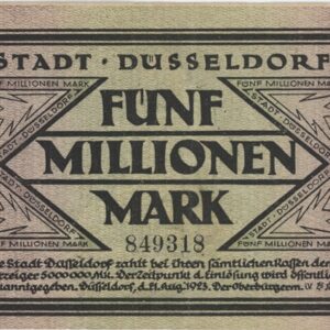 Germany Düsseldorf 5 Millionen Mark 1923