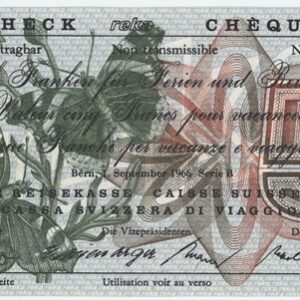 Suisse Chèque Reka 5 Francs 1966