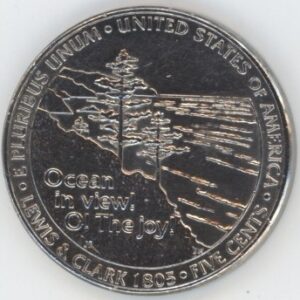 USA 5 cents 2005 D Jefferson Vue de l'océan (ss+)