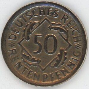 Germany Weimar 50 Rentenpfennig 1924 D (ss)