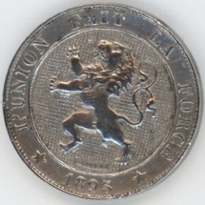 Belgique 5 Centimes 1895 FR. Léopold II (ss)