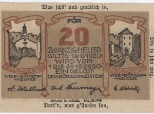 Autriche Hallein 20 Heller 1920