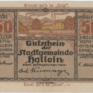Autriche Hallein 50 Heller 1920