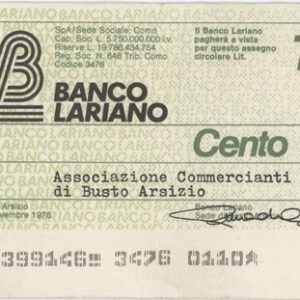 Italie Banco Lariano 100 Lire 1976
