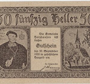 Autriche Holzhausen 50 Heller 1920 Brun