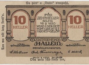 Autriche Hallein 10 Heller 1920