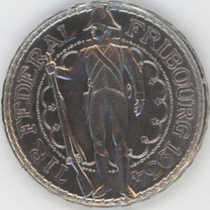 Ecus de Tir 5 Francs 1934 Fribourg (vz) en argent