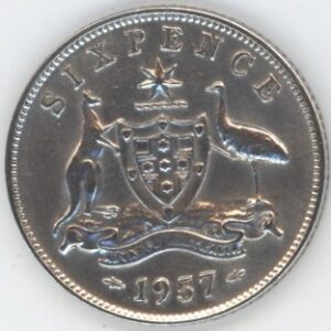 Australie 6 Pence 1957 Elizabeth II (vz) en argent