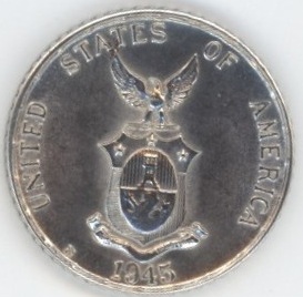 Philippines 10 Centavos 1945 administration américaine (vz-unz) en argent