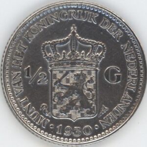 Pays-Bas 1/2 Gulden 1930 Wilhelmina I (ss-vz) en argent