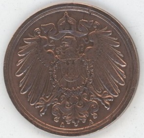 Germany Empire 1 Pfennig 1913 A Wilhelm II (ss+)