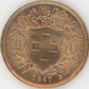 Vreneli 20 Francs OR 1947 (vz)