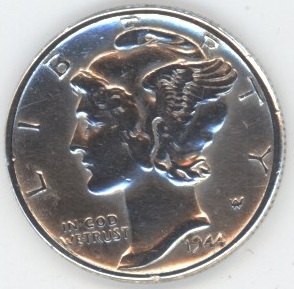 USA Mercury Dime 1944 (ss) en argent