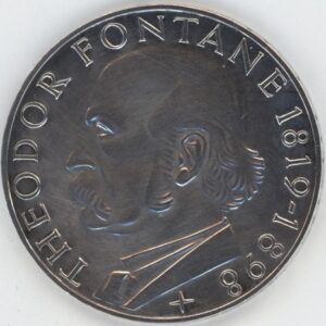 Allemagne 5 Mark 1969 G Theodor Fontane (vz) en argent