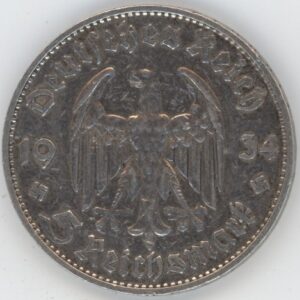 Germany Troisième Reich 5 Mark 1934 D (ss) en argent