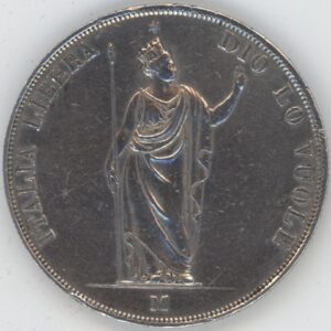 Italie Royaume de Lombardie 5 Lire 1848 gouvernement provisoire (ss) en argent