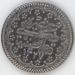Empire Ottoman 5 kuruş 1911 Mehmet V (ss+) en argent