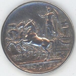 Italie 1 Lire 1917 Victor Emmanuel III (ss) en argent