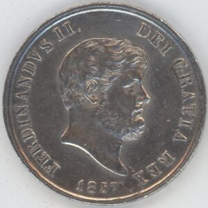 Italie Royaume des Deux-Siciles 120 Grana 1857 Ferdinand II (ss) en argent