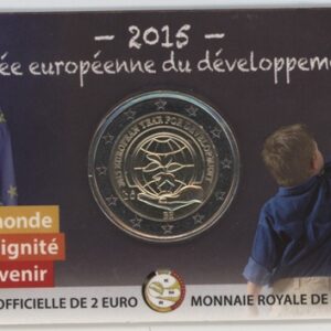 Belgique Coincard 2 Euro 2015 Année européenne pour le développement (Fdc)