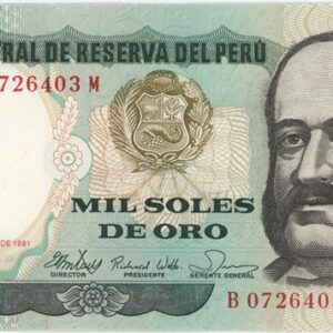 Pérou 1000 Soles de Oro 1981 Neuf