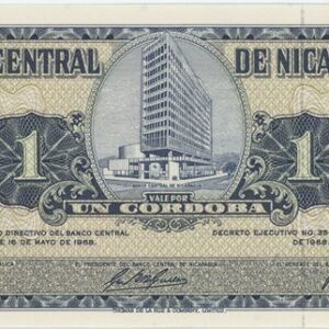 Nicaragua 1 Cordoba 1968 presque Neuf