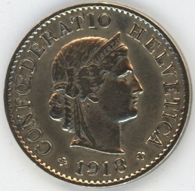 5 Centimes 1918 Laiton (ss)