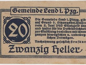 Autriche Lend 20 Heller 1920