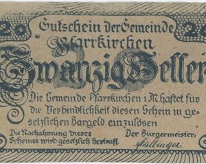 Autriche Pfarrkirchen 20 Heller 1920 Bleu