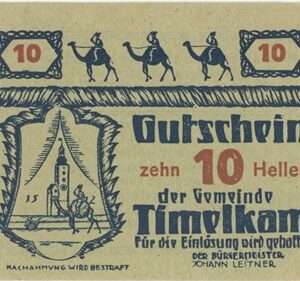 Autriche Timelkam 10 Heller 1920 vert