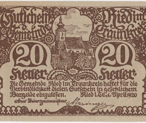 Autriche Ried 20 Heller 1920 Neuf