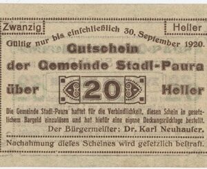 Autriche Paura 20 Heller 1920