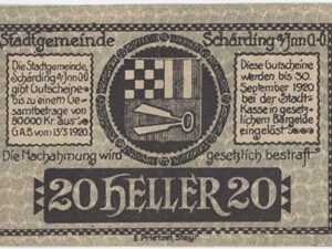 Autriche Schärding 20 Heller 1920