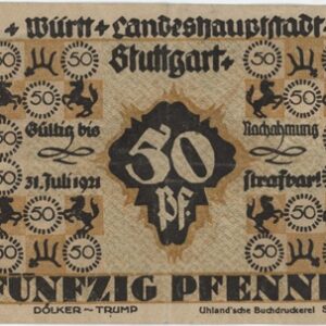Germany Stuttgart 50 Pfennig 1921