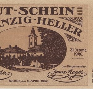 Autriche Erlauf im Nibelungengau 20 Heller 1920