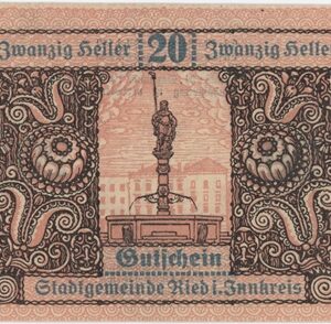 Autriche Riedi. Jinnkreis 20 Heller 1920