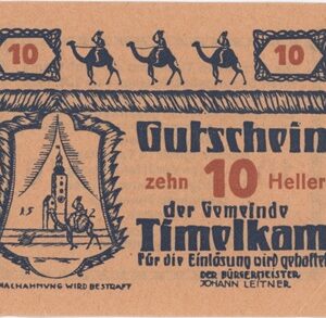 Autriche Timelkam 10 Heller 1920