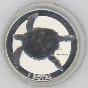 Territoire britannique de l'océan Indien 1 Royal 2020 P Tortue marine 1 OZ Fine Silver 999 (Fdc)