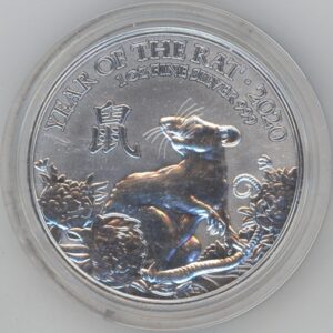 Royaume-Uni 2 Pounds 2020 Year of the Rat 1 OZ Fine Silver 999 (Fdc)