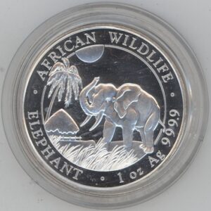 Somalie 100 Shillings 2017 Elephant 1 OZ Fine Silver 999 (Fdc)