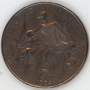 France 5 Centimes 1904 Daniel-Dupuis (ss)