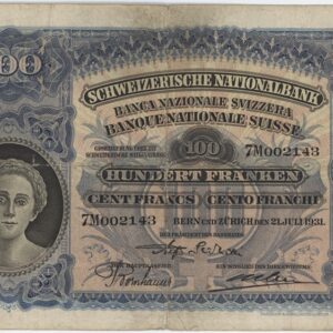 Suisse 100 Francs 1931 Faucheur 2ème émission