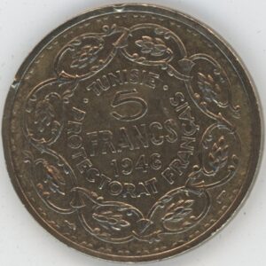 Tunisie 5 Francs 1946 protectorat français (ss)