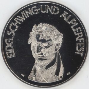 Médaille Valais Fête Fédérale de Lutte Suisse Sion 1986 (vz) en argent