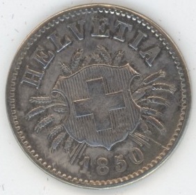 5 Centimes 1850 oMz (ss+) Rare !