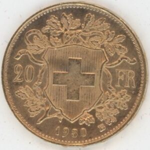 Vreneli 20 Francs OR 1930 (ss-vz)