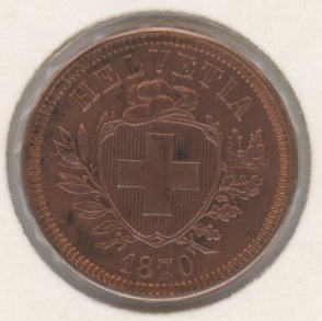 1 Centime 1870 (ss-vz) Rare!