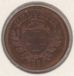 1 Centime 1864 (ss+) Rare!